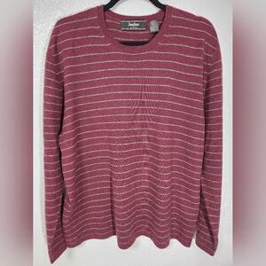Neiman Marcus 100% Cashmere Striped Gray Sweater, Size XL, nwot
